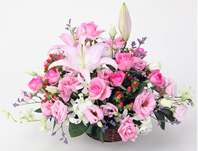 White Lilies, Ping Pong Mums & Carnations - Japan Flower Shop Delivery
