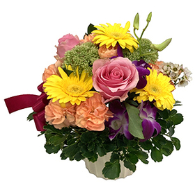 Roses, Gerbera & Carnations Basket - Japan Flower Shop Delivery