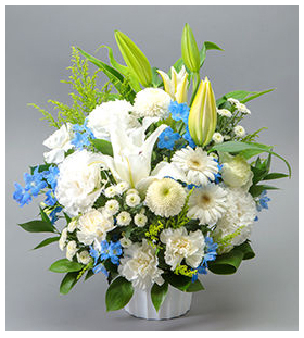 Funeral Flower Japan – White Arrangement