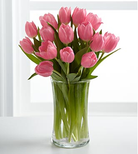 12 Pink Tulips Bouquet - Pink Flowers Japan