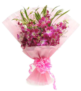 Pink Color Orchid Bouquet - Flower Bouquet Japan