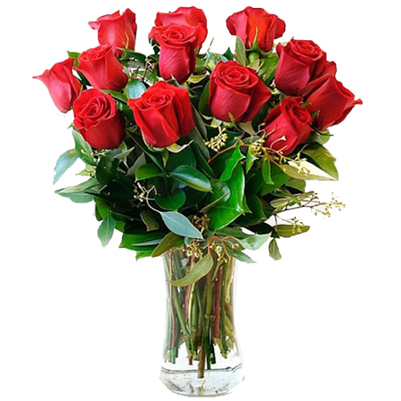 Best Flower Delivery Tokyo | 12 Red Roses in Vase