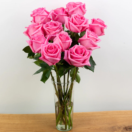 Japan Flower Delivery Tokyo | 12 Pink Roses Vase